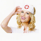 WHITE NURSE HAT WITH CROSS